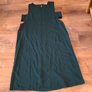 Forever 21 Hunter Green Side Cut Ou Dress